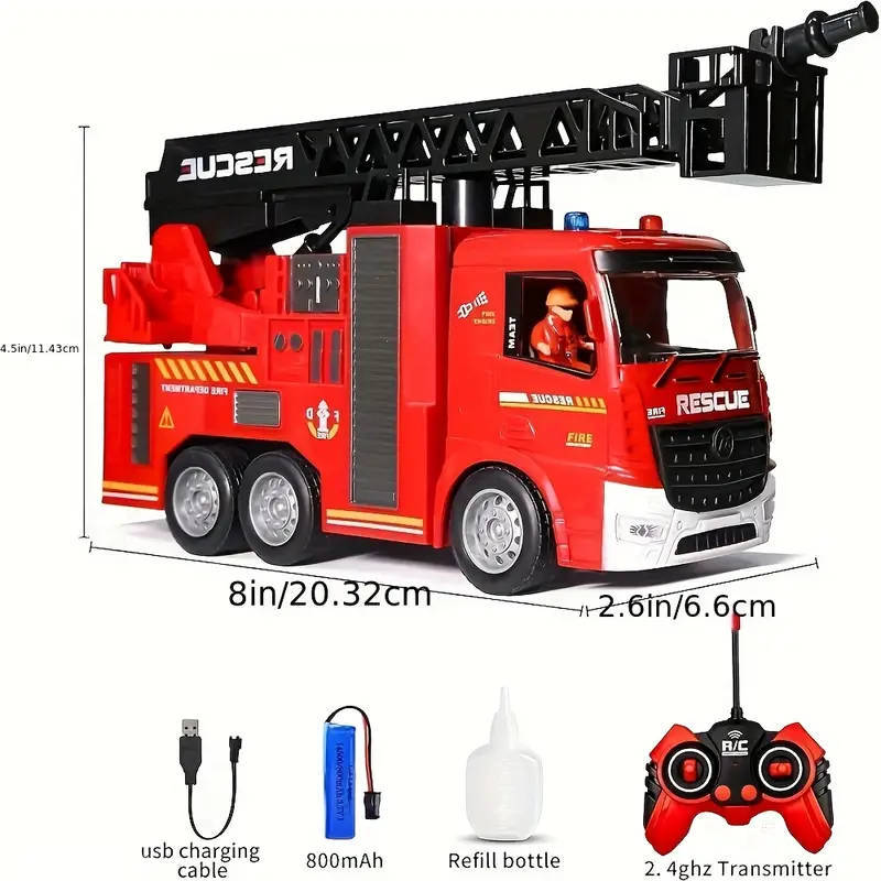 Remote Control fire truck with working lights and sound with working water spray