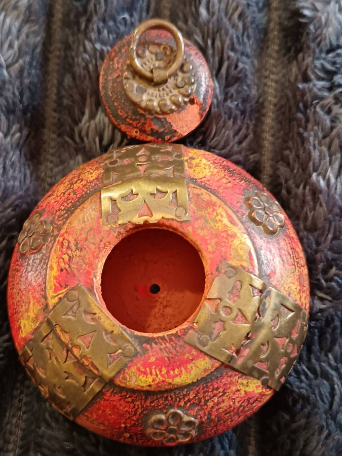 India Tribe Wood Snuff Box