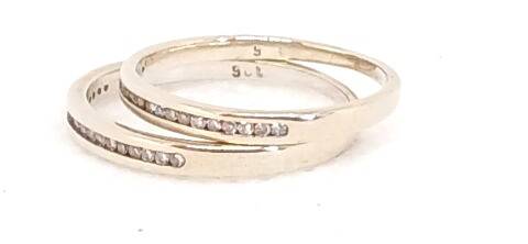 9ct White gold half eternity bands
