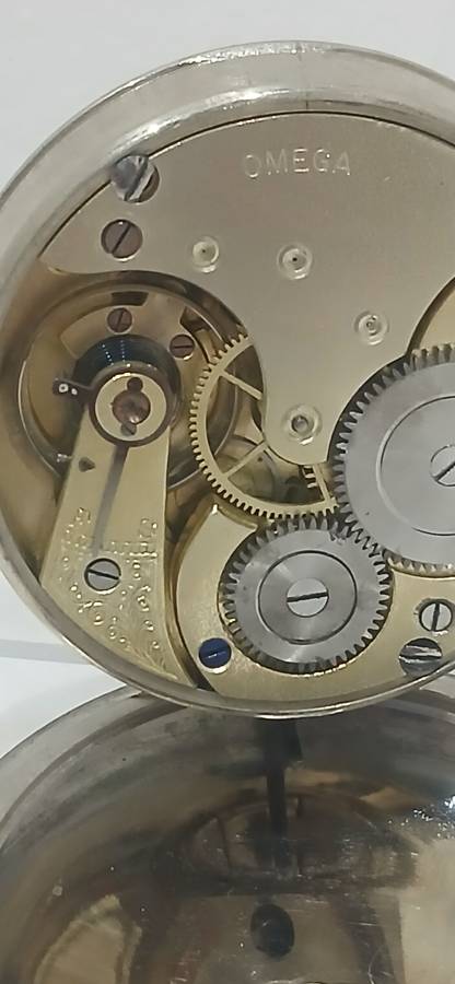 1910 Omega Railroad open face pocket watch