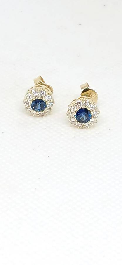 14ct Gold diamond and sapphire earrings