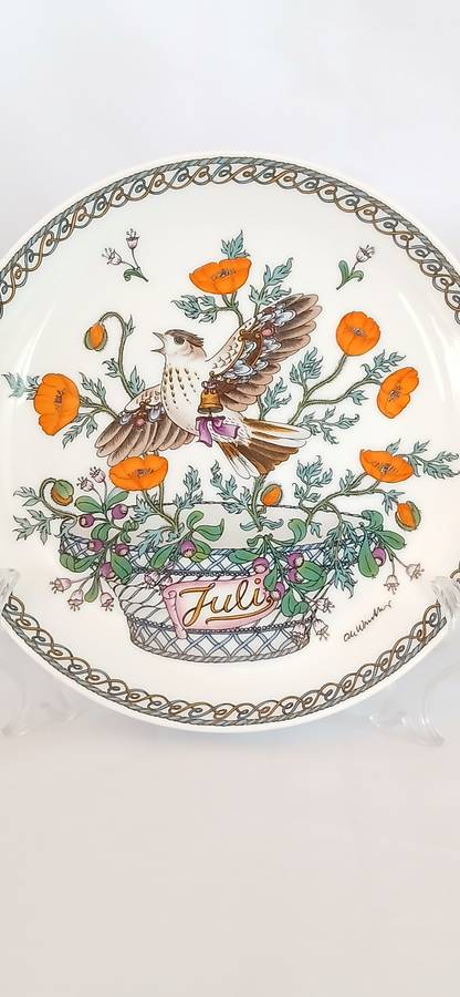 1990s Ole Winther porcelain bird plates
