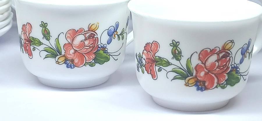 Vintage Arcopal milk glass tea set