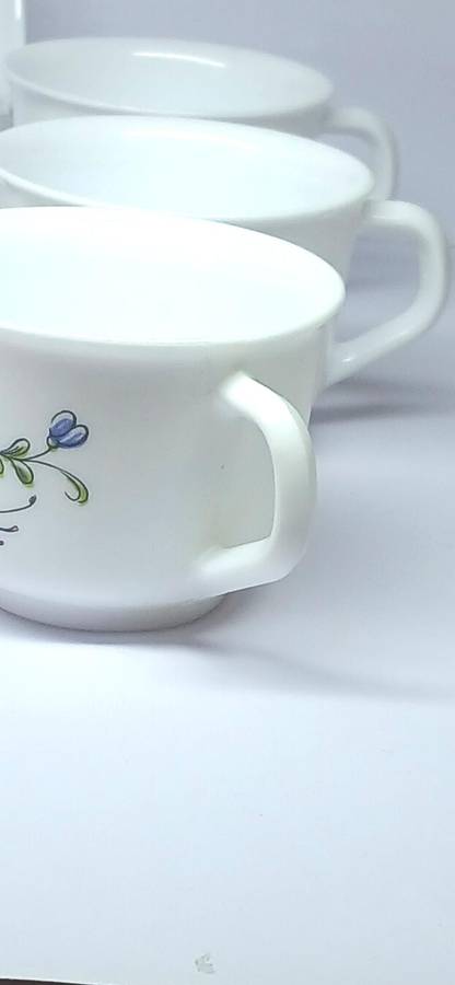 Vintage Arcopal milk glass tea set