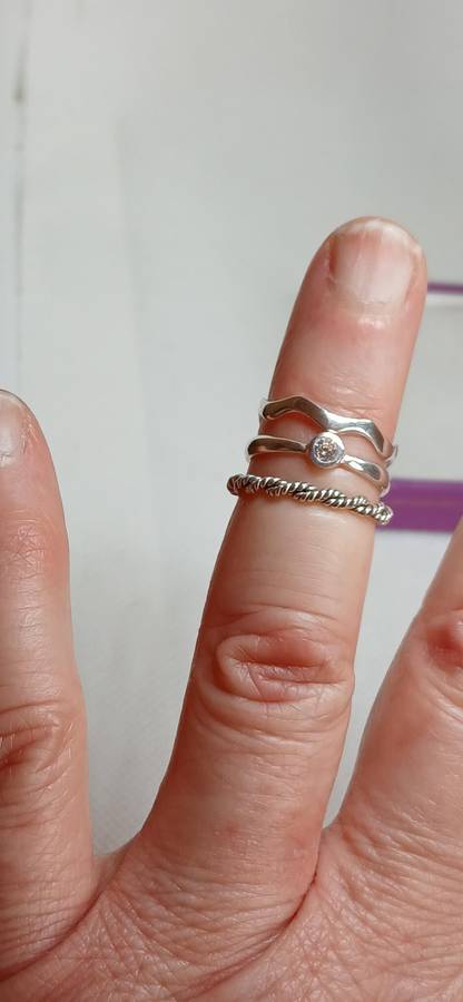 Sterling silver stack rings