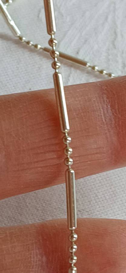 Sterling silver bar and ball necklace