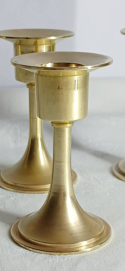 Vintage miniature brass candle holders