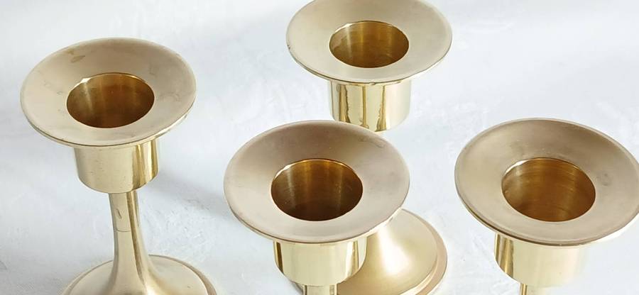 Vintage miniature brass candle holders