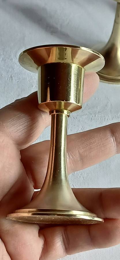 Vintage miniature brass candle holders