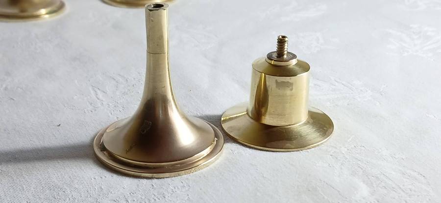 Vintage miniature brass candle holders