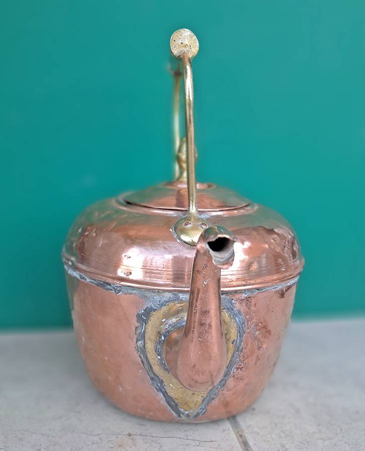 Antique copper kettle