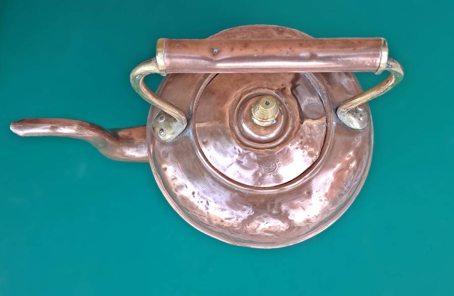 Antique copper kettle