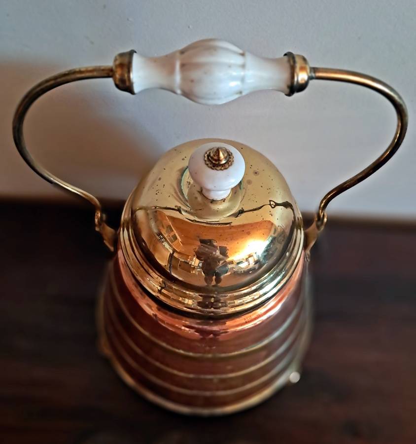 Stunning copper and brass "doofpot"