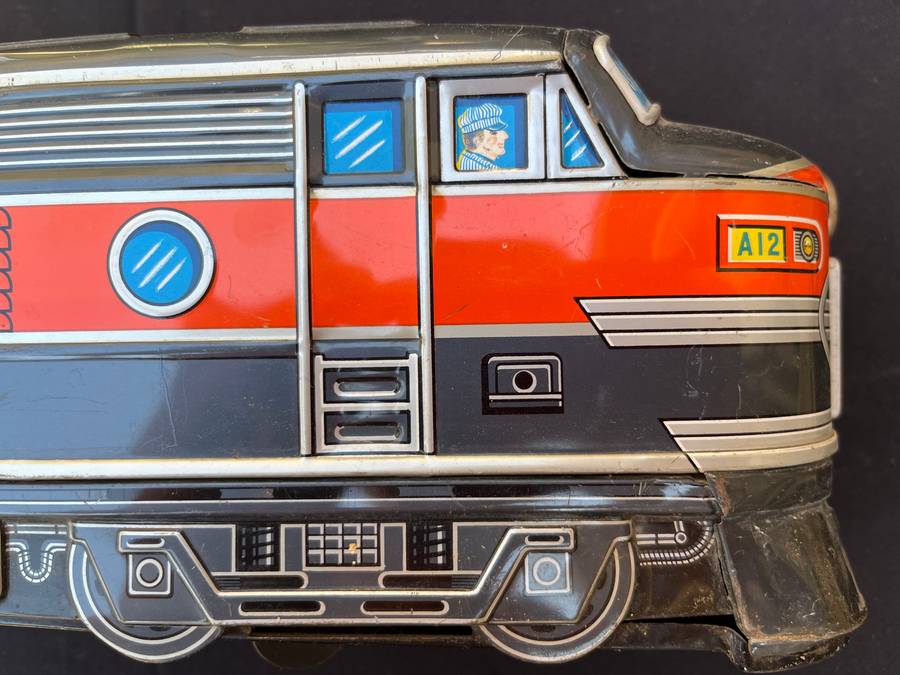 Vintage tin locomotive toy. NOT TESTED.