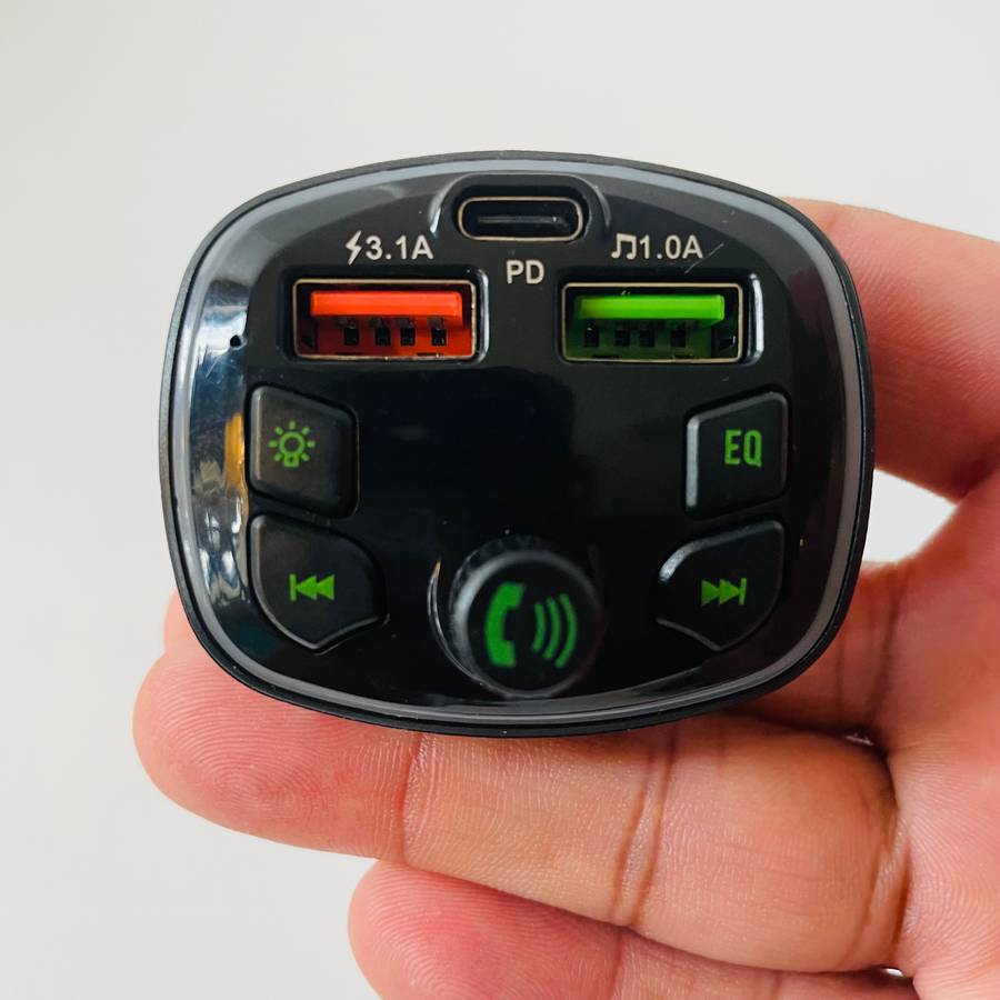 Wireless Car MP3 Player with Wireless, PD USB Type C Charger, Dual USB Ports, 3.1A Fast Cha