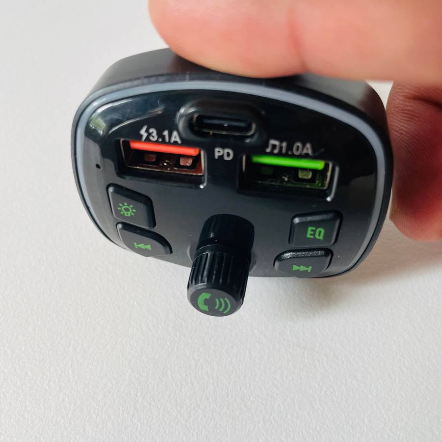 Wireless Car MP3 Player with Wireless, PD USB Type C Charger, Dual USB Ports, 3.1A Fast Cha