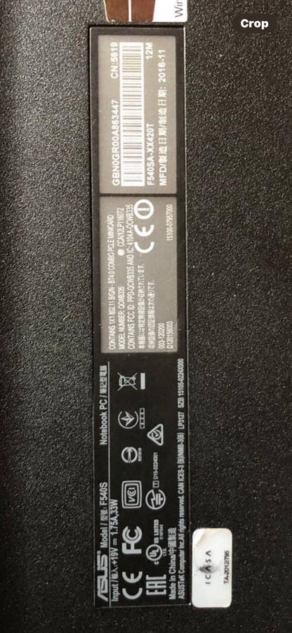 Asus Lcd screen 14 Model F540S