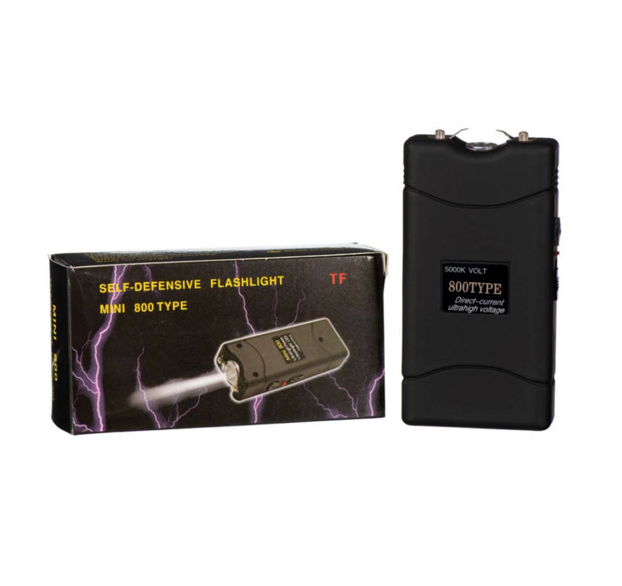 Black Self Defence Flashlight with Electric Shock