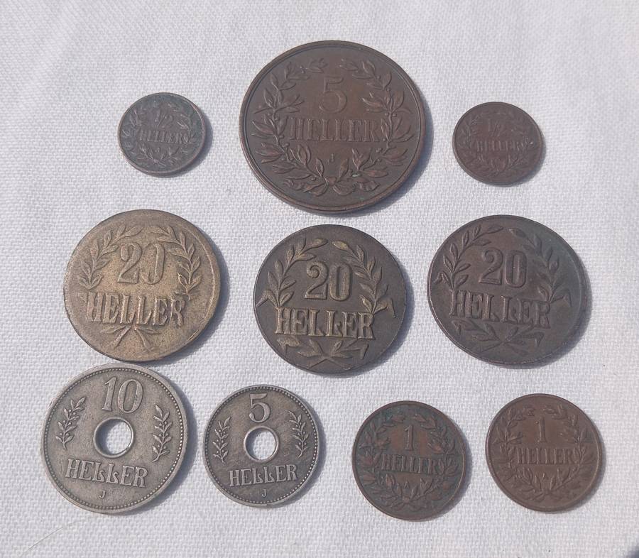 RARE GERMAN EAST AFRICA HELLER COINS