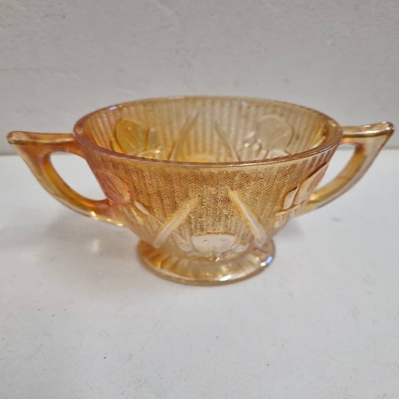 Vintage Carnival Glass Sugar Bowl