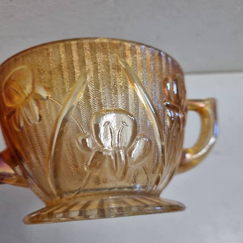 Vintage Carnival Glass Sugar Bowl