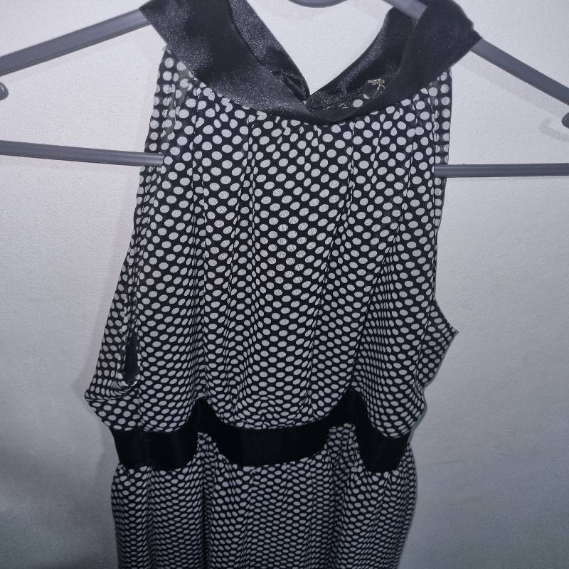 Black and White Dotted Dress - Size L