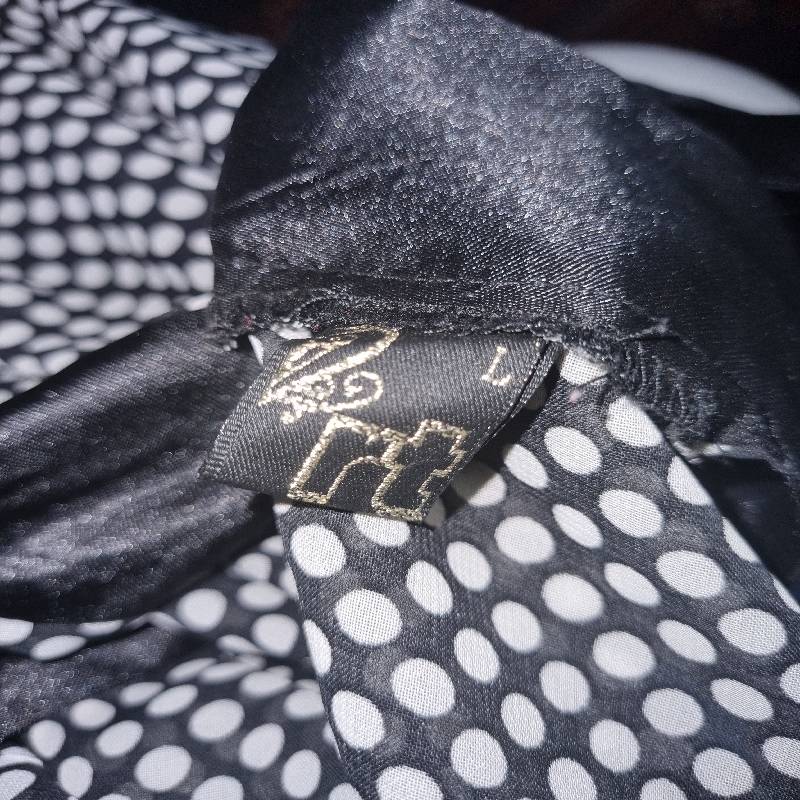 Black and White Dotted Dress - Size L