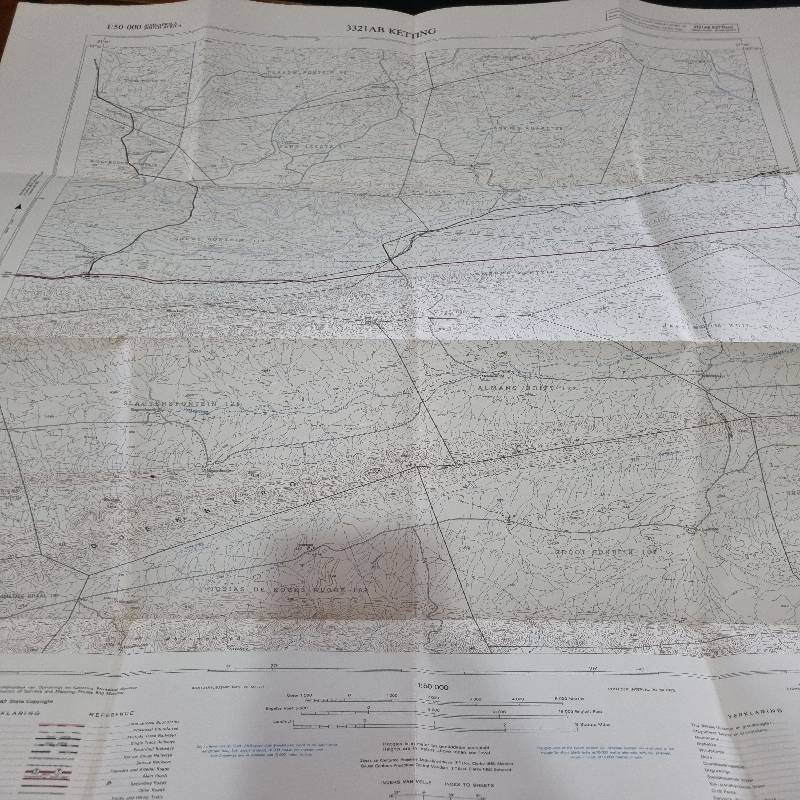 Vintage Ketting Topographical Map - Scale 1:50 000 - 3321AB Ketting