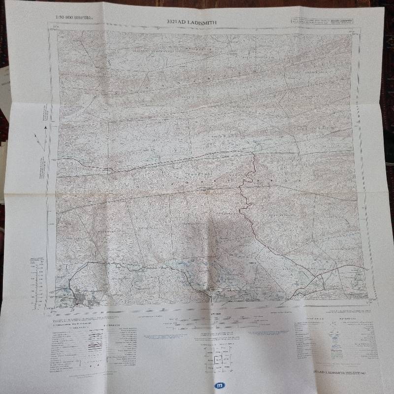 Vintage Ladismith Topographical Map - Scale 1:50 000 - 3321AD Ladismith