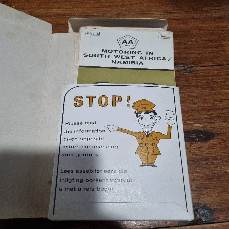 Vintage AA holder with 9 maps including Botswana and Namibia