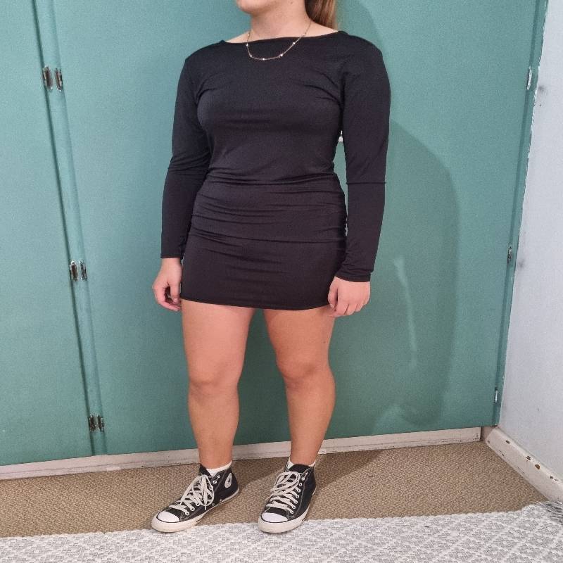 Black Dress with open back detail - Size M
