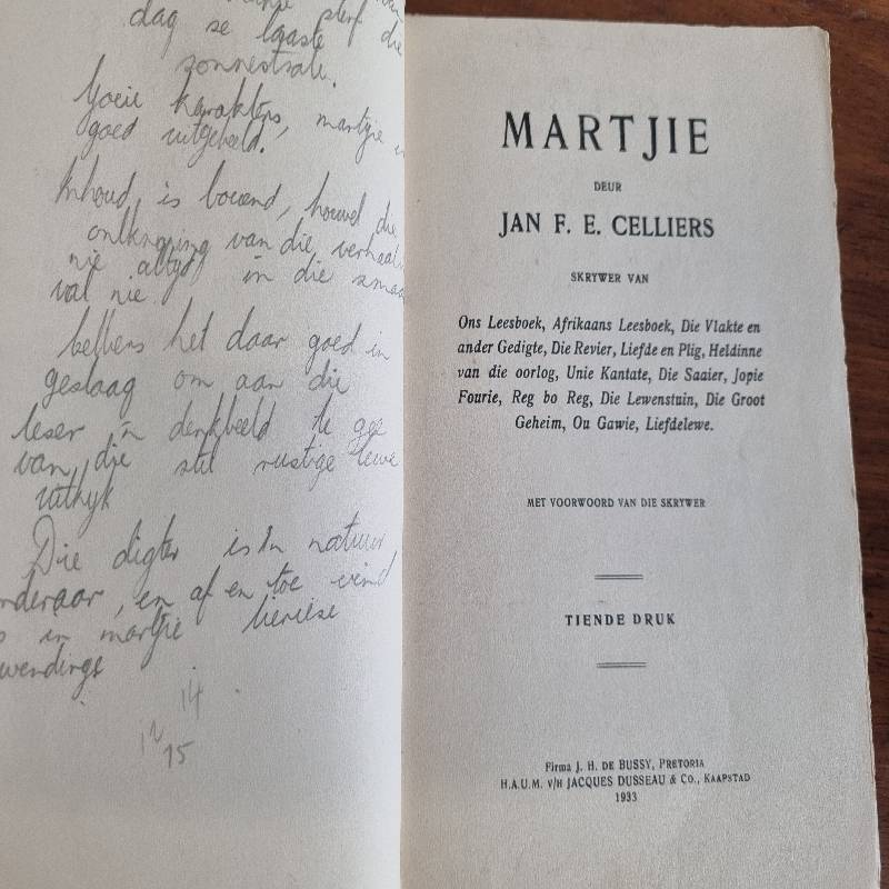 Martjie - Jan F.E. Celliers - 1933