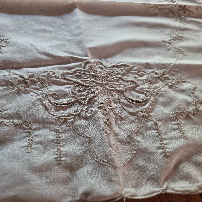Vintage Embroidered Tea Tray Cloth