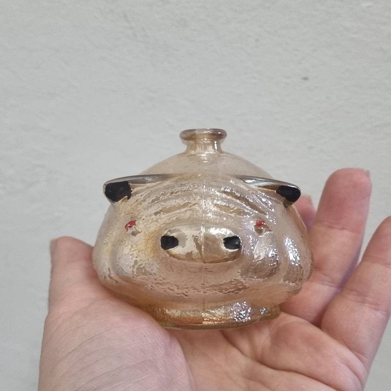 Vintage Carnival Glass Piggy Bank