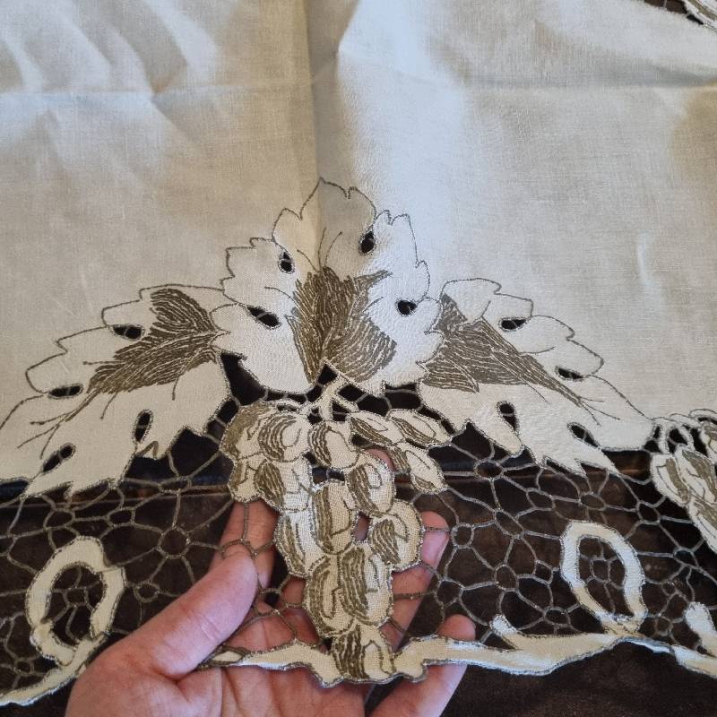 Beautiful Vintage Fabric Tablecloth - Size - 1.2m x 1.2m