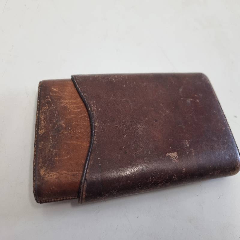 Antique genuine leather item - Wallet?  Not sure what this is.