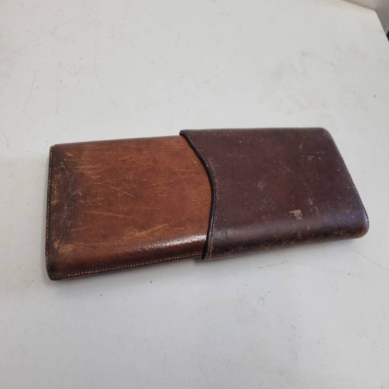 Antique genuine leather item - Wallet?  Not sure what this is.