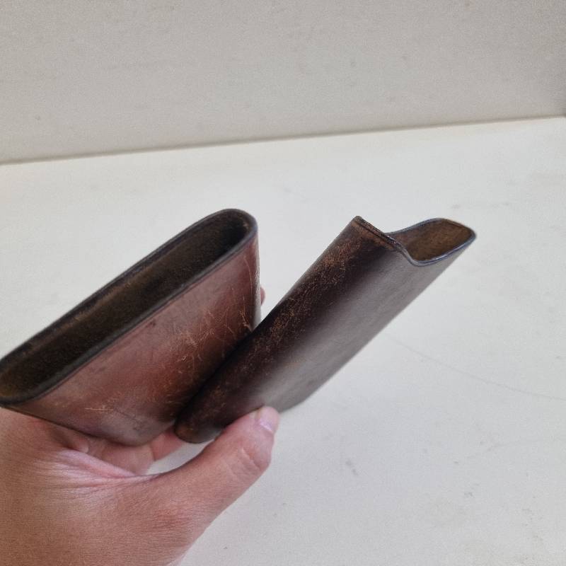 Antique genuine leather item - Wallet?  Not sure what this is.