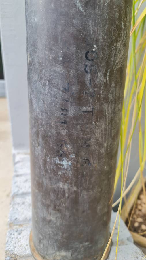 Very Large Vintage Brass Cannon Shell Casing RW242 105mm