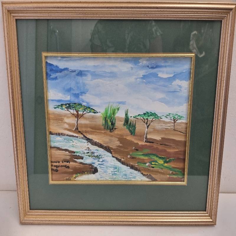 Beautiful Original painting - Framed - Size incl. frame - 42cm x 34cm