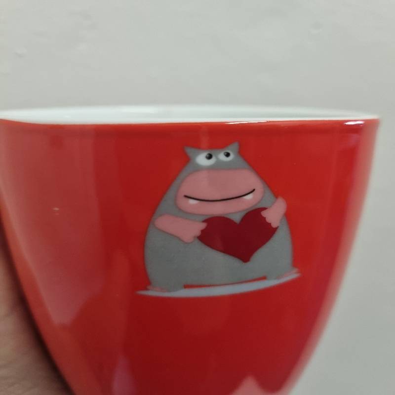 Woolworths Porcelain Love Mug with hippo detail