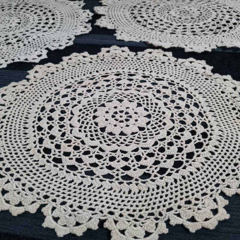 3 x Vintage Crochet Doilies - Diameter - 24cm