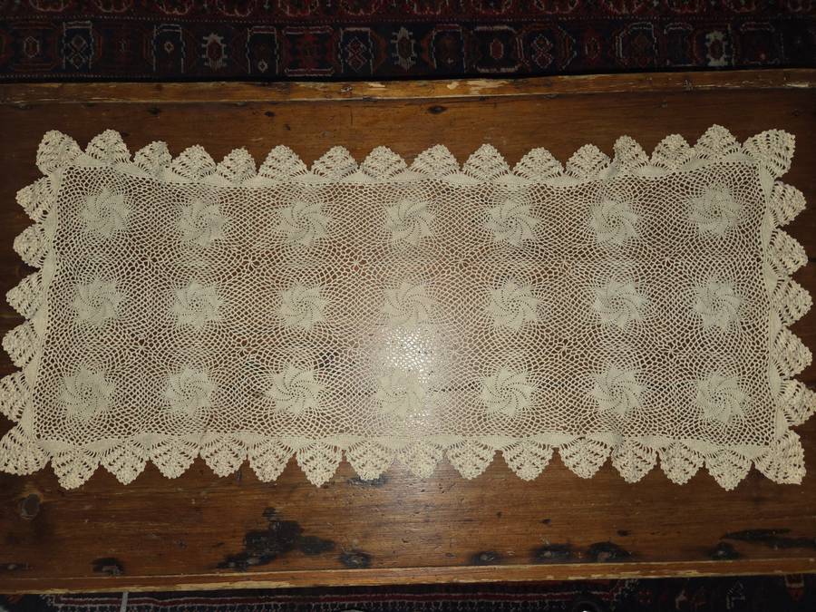 Beautiful Long Crochet Runner - Size - 95cm x 41cm