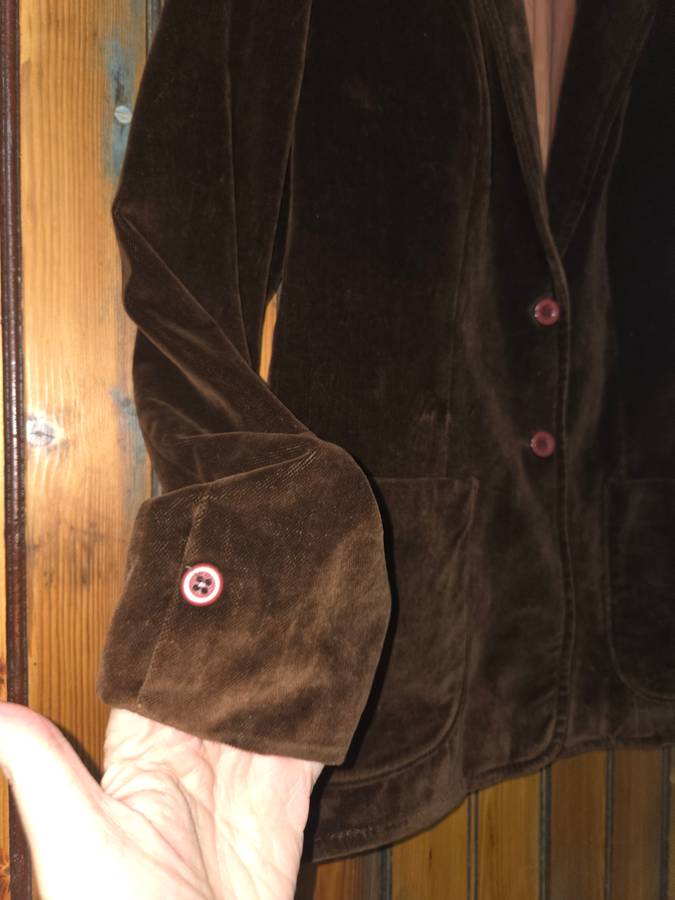 Vintage Brown Velvet Lined Jacket - Size M - Beautiful!!