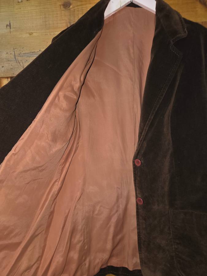 Vintage Brown Velvet Lined Jacket - Size M - Beautiful!!