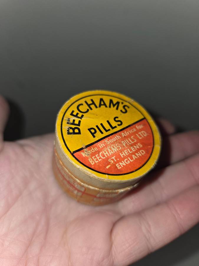Vintage Wooden pill container - Beecham's pills