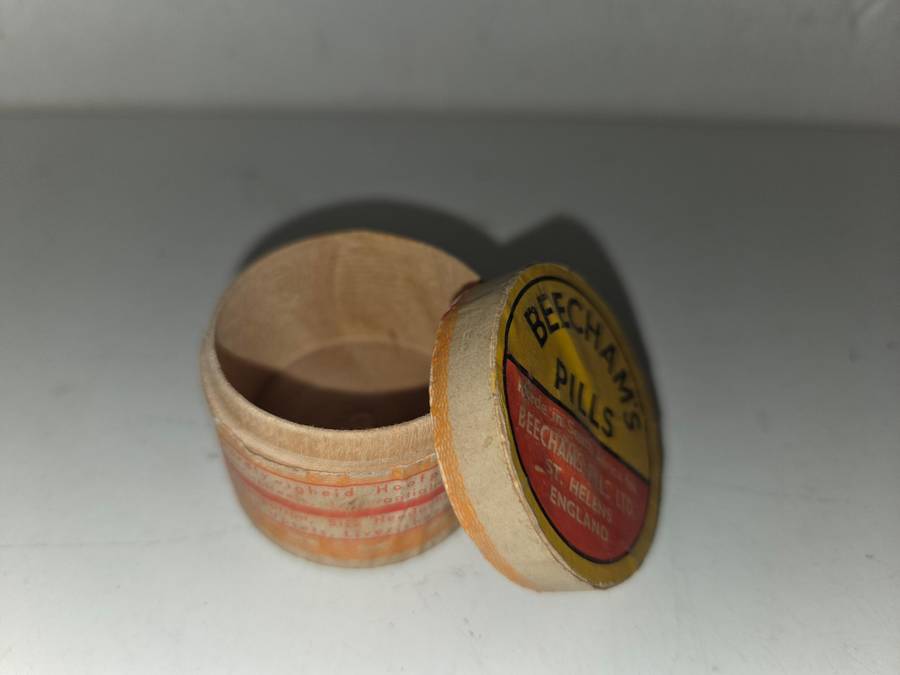 Vintage Wooden pill container - Beecham's pills