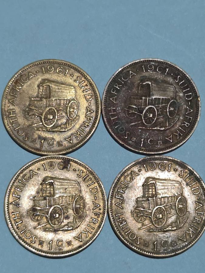 4 x 1961 1c Coins - Vintage Coins