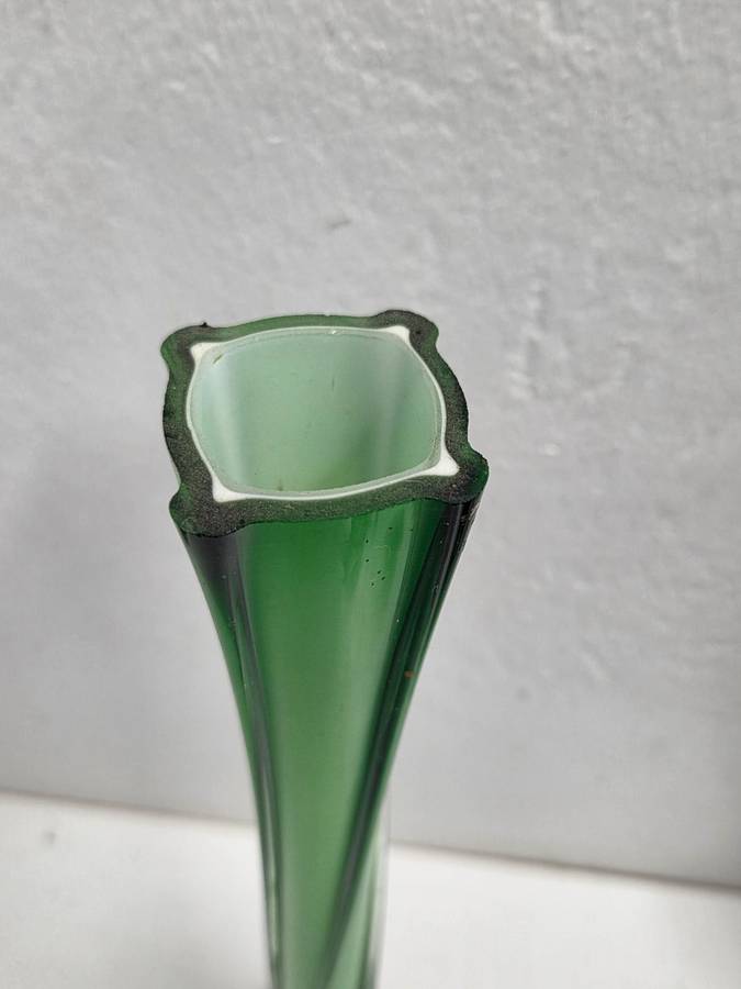 Vintage Tall Green Glass Vase - 40cm