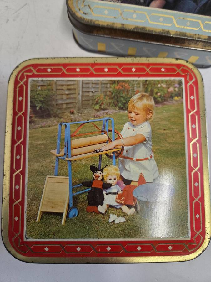 2 x Vintage Edward Sharp Tins - 13.5cm x 13.5cm each